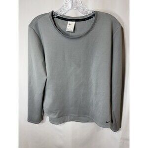 Nike Women's Therma-FIT One LS Top Particle Gray Heather Size Medium